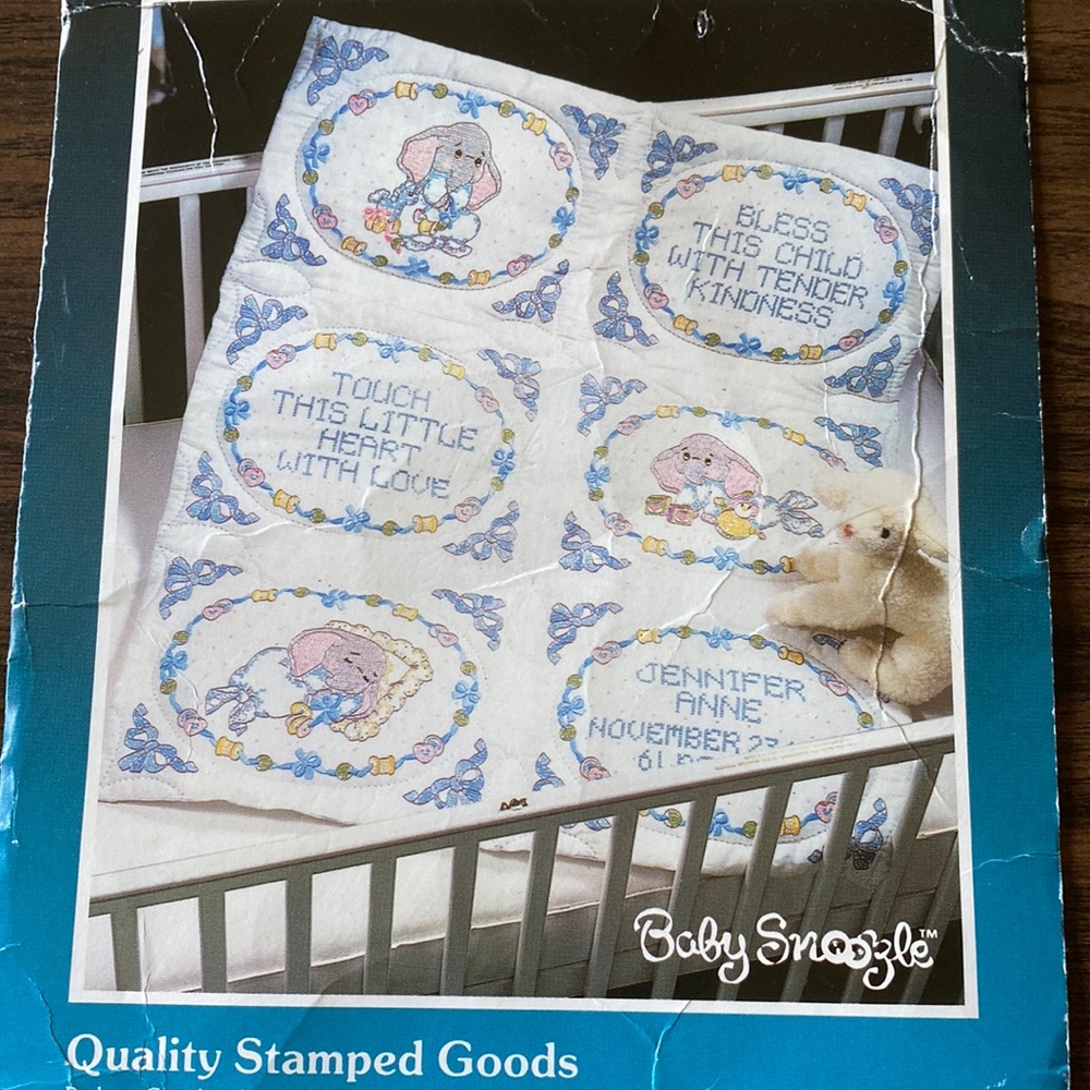 New Hand Embroidered Baby Quilt Blocks-ready to be put together to make a quilt